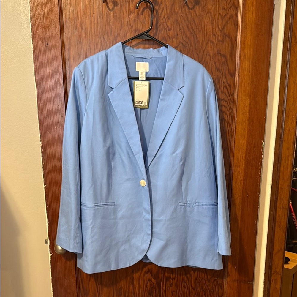 H&M Women's Baby Blue Blazer size XL